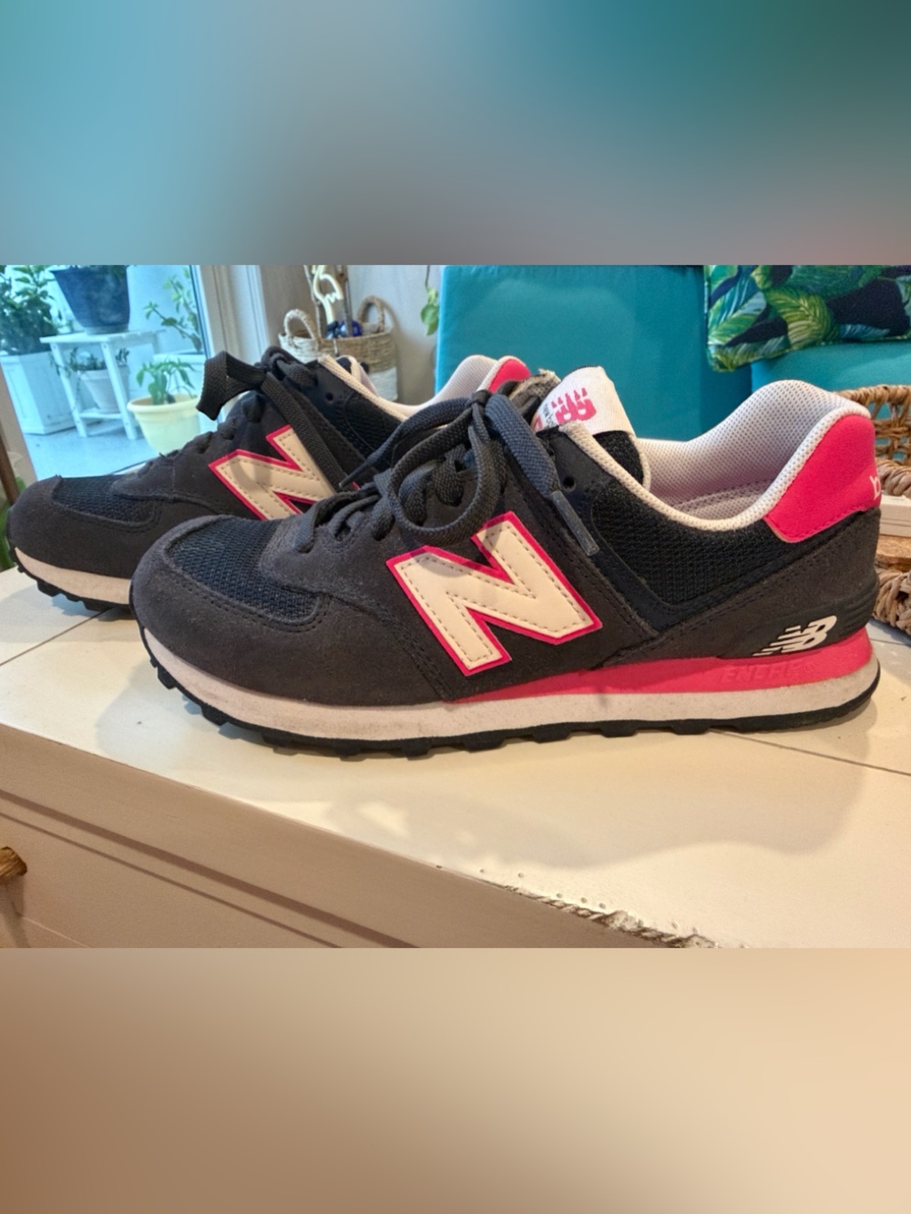 New Balance Women's Navy and Pink 547 Running Sneakers